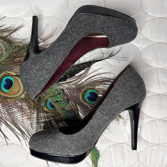 Christian Siriano Womens Felted Platform Pumps sz 5 Stiletto High Heels Shoes - Picture 2 of 9